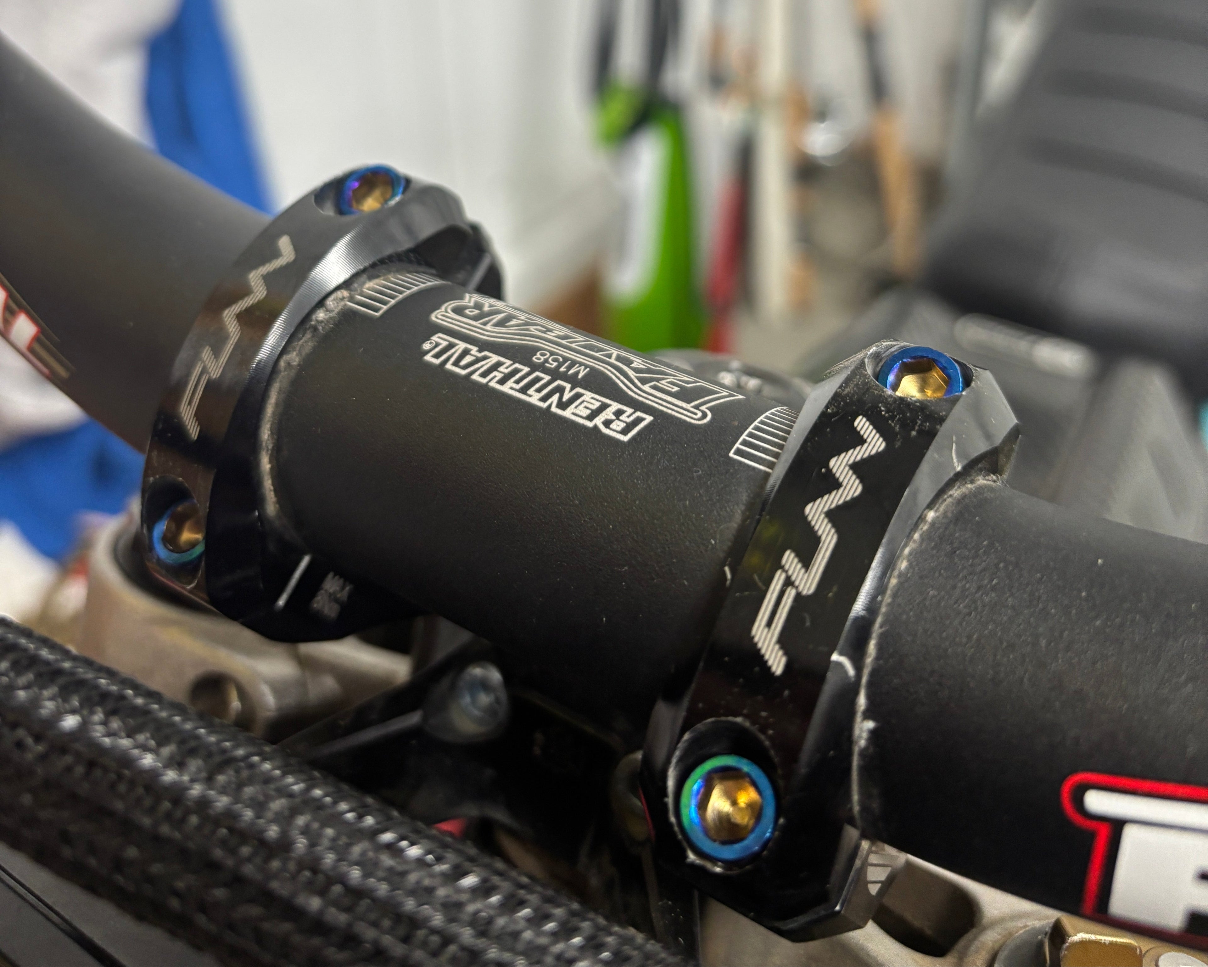 Titanium handle bar mounts for Sur Ron (4 bolts)